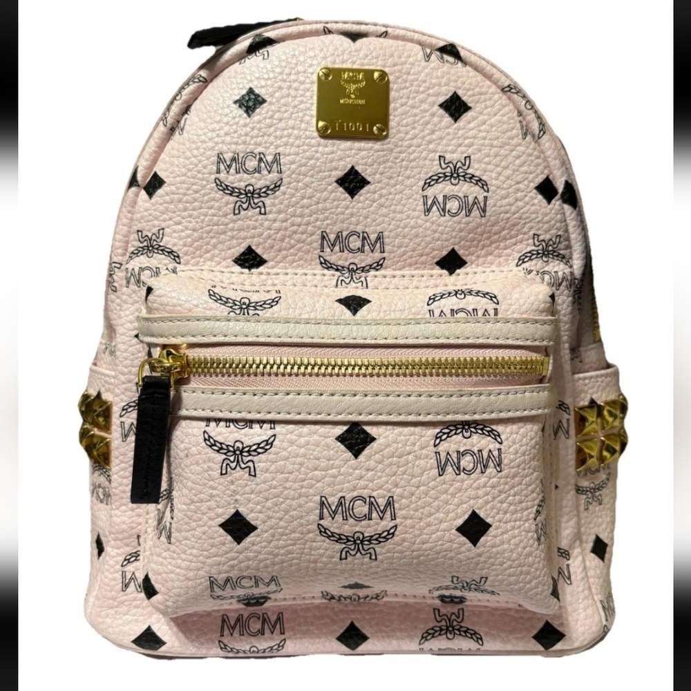 MCM Blush Backpack with Gold Details